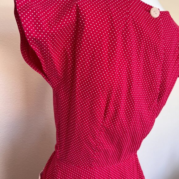60's Dress - Wrap Around - Red Polka Dot - Summer - Handmade - Size Small/Medium - Picture 15 of 15